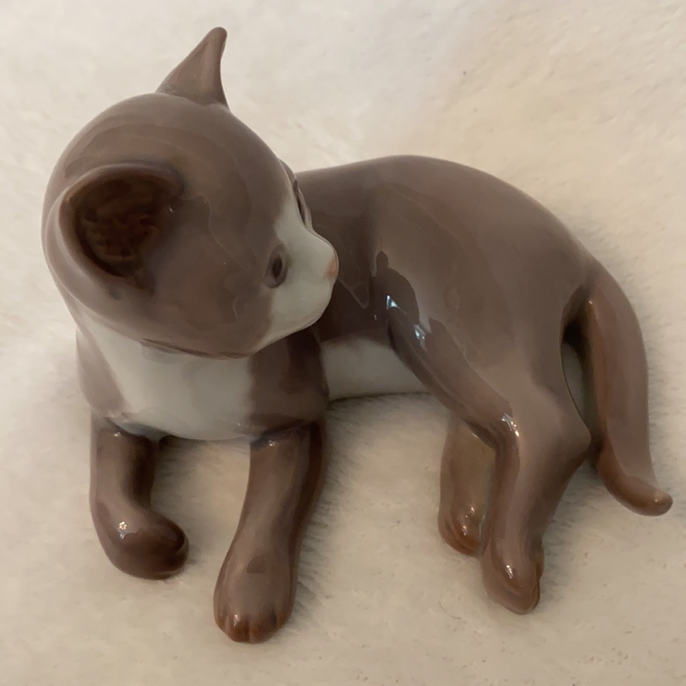 {VTG} Bing & Grondahl | Denmark Porcelain Cat Figurine 2514 ML Gray/White - Picture 11 of 12